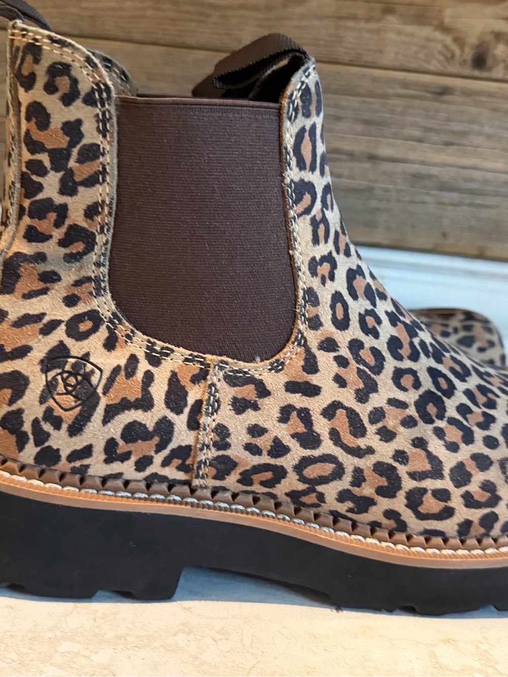 Ariat Leopard Print Chelsea Ankle Boots - Brown/Black
